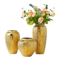 gold vase home living room tv cabinet wine cabinet decoration ornaments soft art ceramic gold plated vase ceramic vase