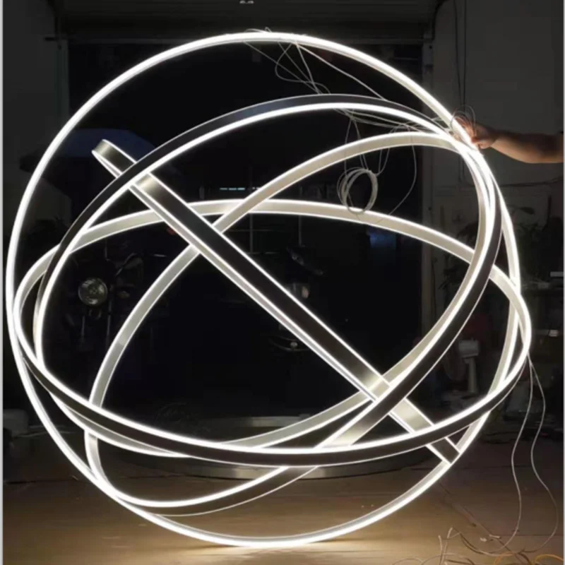 Креативная ротарная люстра "Глобус" с большим светодиодным кольцом, 360-градусной поворотной, для декора гостиной (новинка 2020 года).