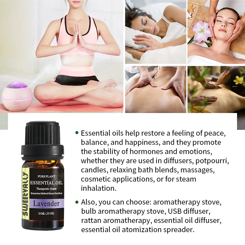 Эфирное масло 10 мл Ароматерапевтический ароматизатор с натуральными растениями