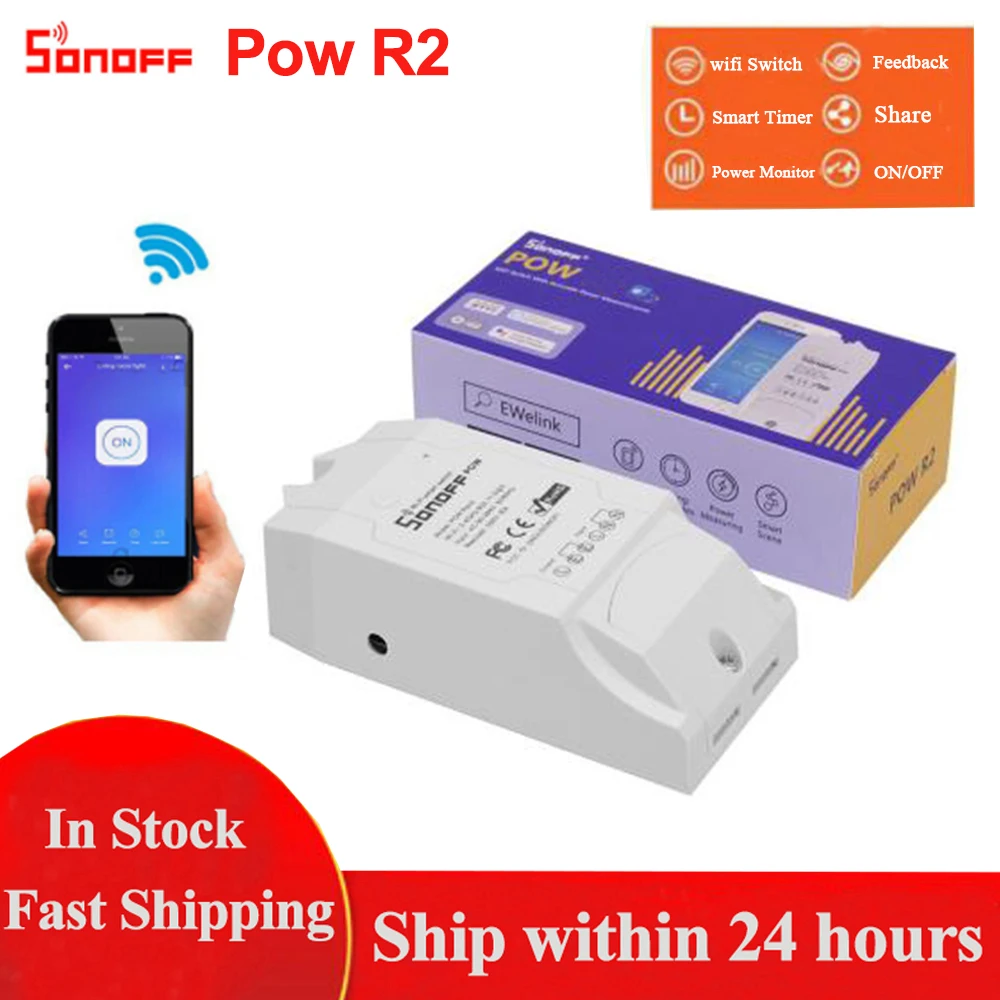 Sonoff Pow R2 15A монитор измерителя мощности беспроводной Wi Fi переключатель с функцией