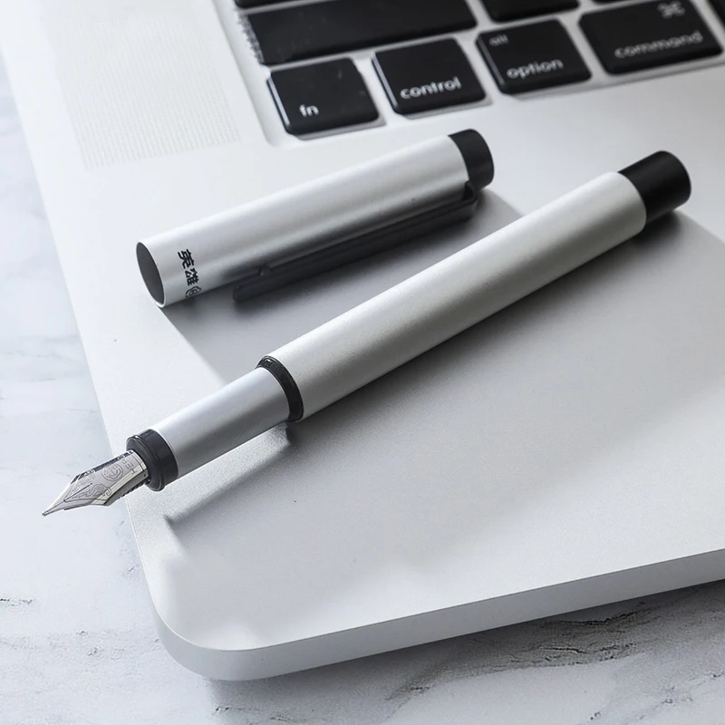 Черная/Серебристая титановая перьевая ручка золотистые чернильные ручки