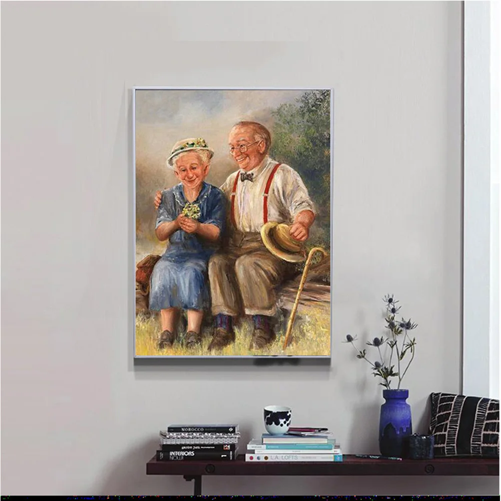 5D Алмазная мозаика вышивка старая пара элегантная для отдыха|Алмазная и вышивка|