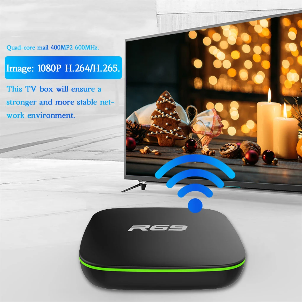 

ТВ-приставка HD 4K сетевой плеер телеприставка с дистанционным управлением HD AV Кабель-адаптер для Android