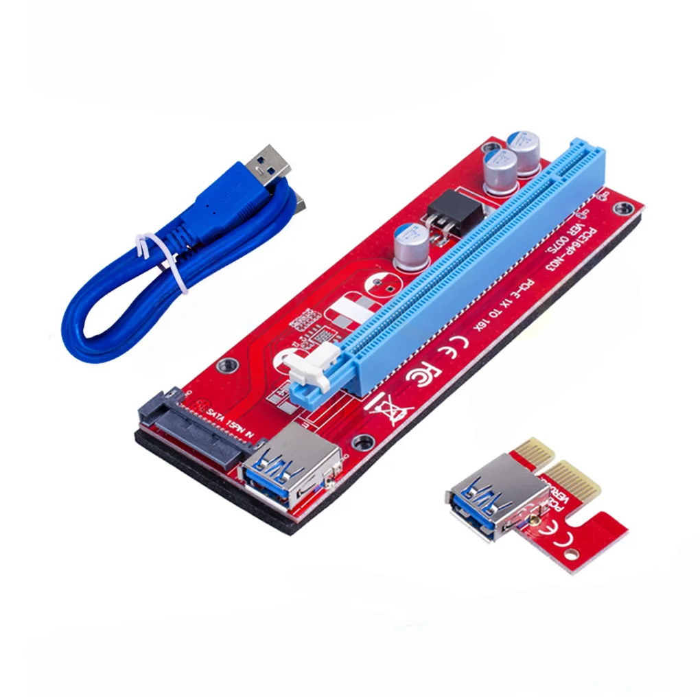 

10pcs VER007S USB 3.0 Cable 007S PCI-E 1X to 16X PCI-E Riser Card Extender PCI Express Adapter 5Pin SATA Power