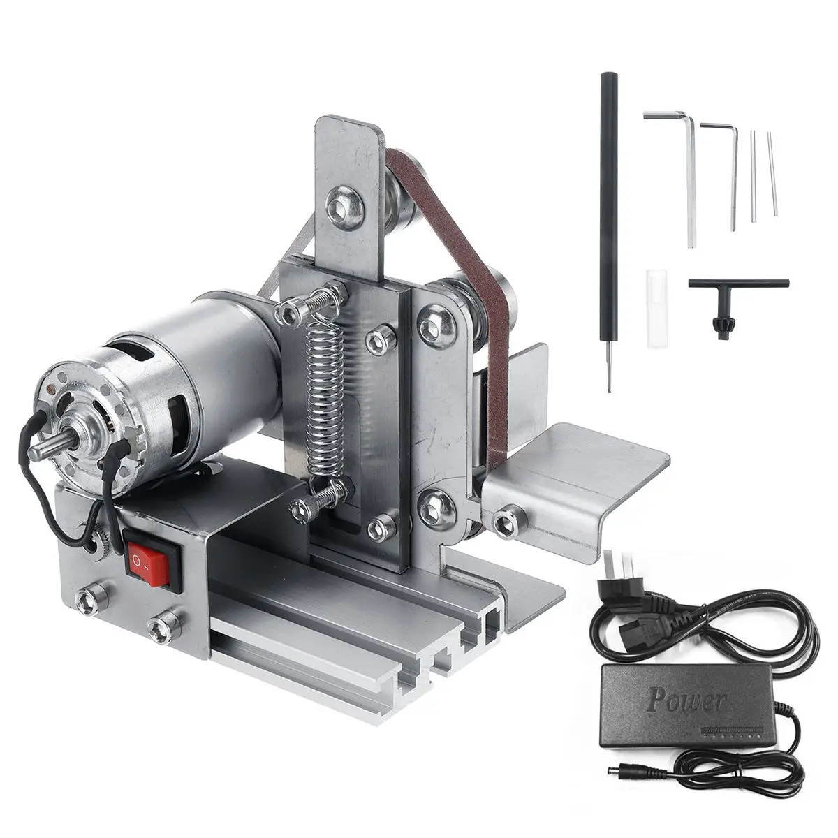 

Electric Belt Sander Mini Sanding Machine Polishing Machine Angle Grinder with Abrasive Belt Grinder Polisher Cutter Edges Tool