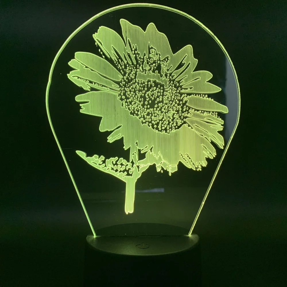 3D лампа светильник с подсолнечником для детской комнаты ночник детей подарок