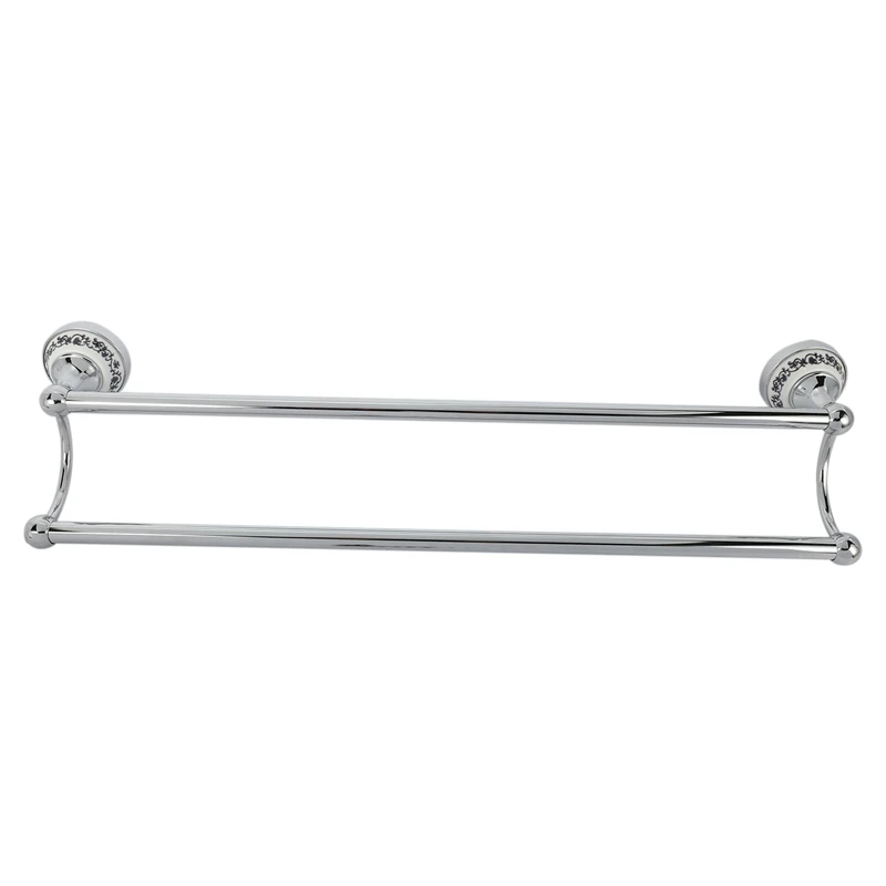 

Stainless Steel Chrome Plated Blue And White Porcelain Towel Bar, Bathroom Accessory,2 Tier Wall Mount Towel Holder
