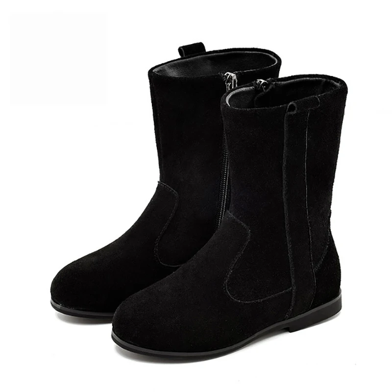 Ботинки Dolakids для девочек кожаные ботинки детские средней длины с боковой молнией