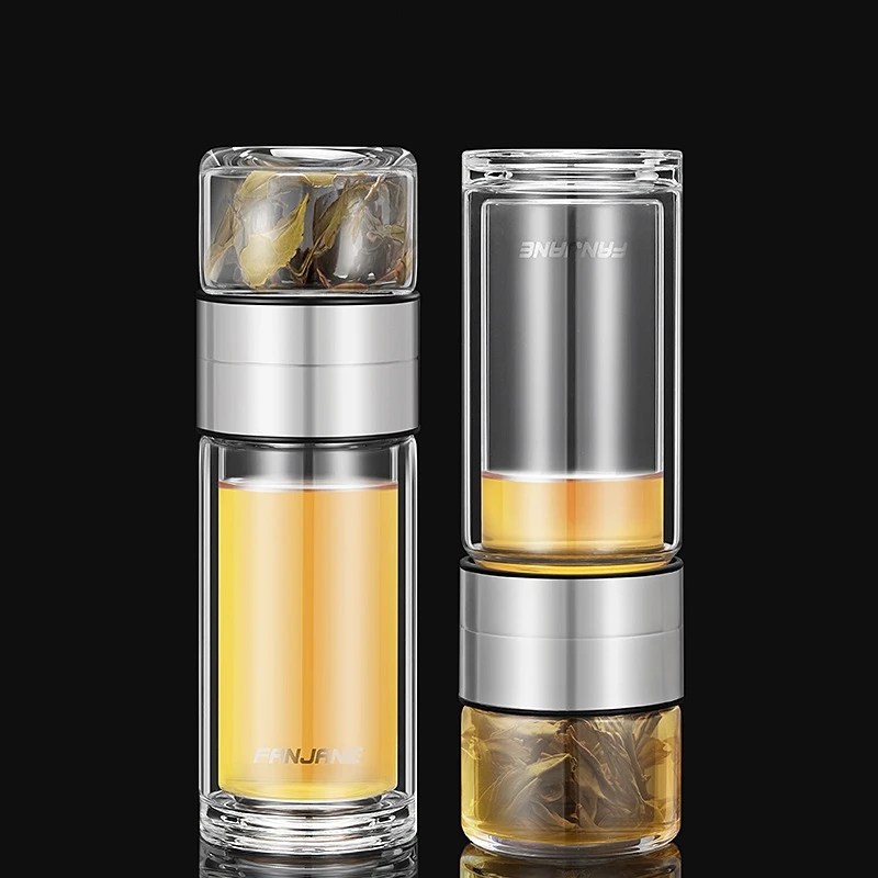 Новый KAXIFEI Стекло портативные бутылки для воды с двойными стенками 350/400/450 мл