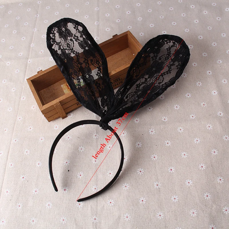

2019 New Girl Lace Sexy Big Rabbit Ears Hair Bands Lovely Hair Accessories Ornaments For Women Cute Headbands Hair Hoop