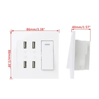 p15d 220v 10a wall switch socket 4 port usb charger power outlet adapter panel