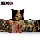 Декоративный чехол для диванных подушек, художественная картина маслом, жемчужина, девушки, серьги, чехол для диванной подушки, украшение для гостиной