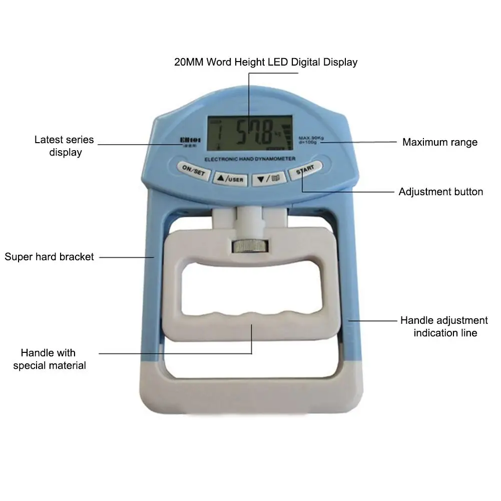 Цифровой Ручной динамометр с ручкой точное считывание измеритель силы