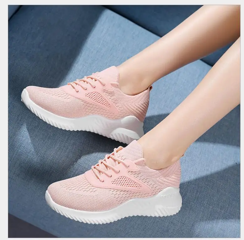 

Women Mesh Flat Sneakers Fashion Spring Vulcanized Ladies Lace Up Stretch Fabric Platform Casual Shoes Female Breathable sneaker
