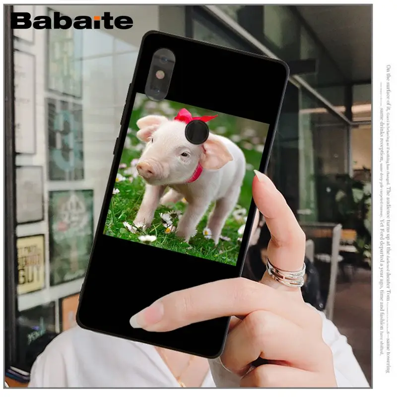 Babaite Couples Cartoon Lovely Pink Pet Pig Coque Phone Case for Xiaomi Mi Note 2 3 MIX 2 2S Redmi 5 5 Plus 6 6Pro 6A Note 5 5A
