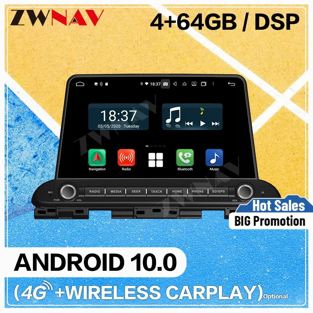 

128 ГБ Carplay Android 10 экран мультимедийный DVD-плеер для KIA Cerato Forte 2019 GPS-навигация Авто Аудио Радио Стерео головное устройство