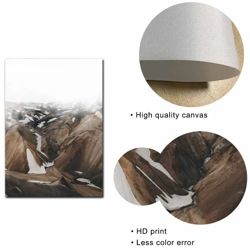 Картина горы и дальность туман художественные принты пейзаж лес холст живопись