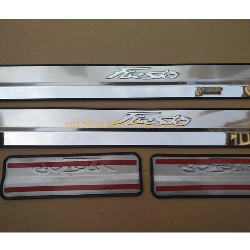 Накладка на порог внешняя из нержавеющей стали для Ford Fiesta 2009- 2012 2013 2014 2015 |