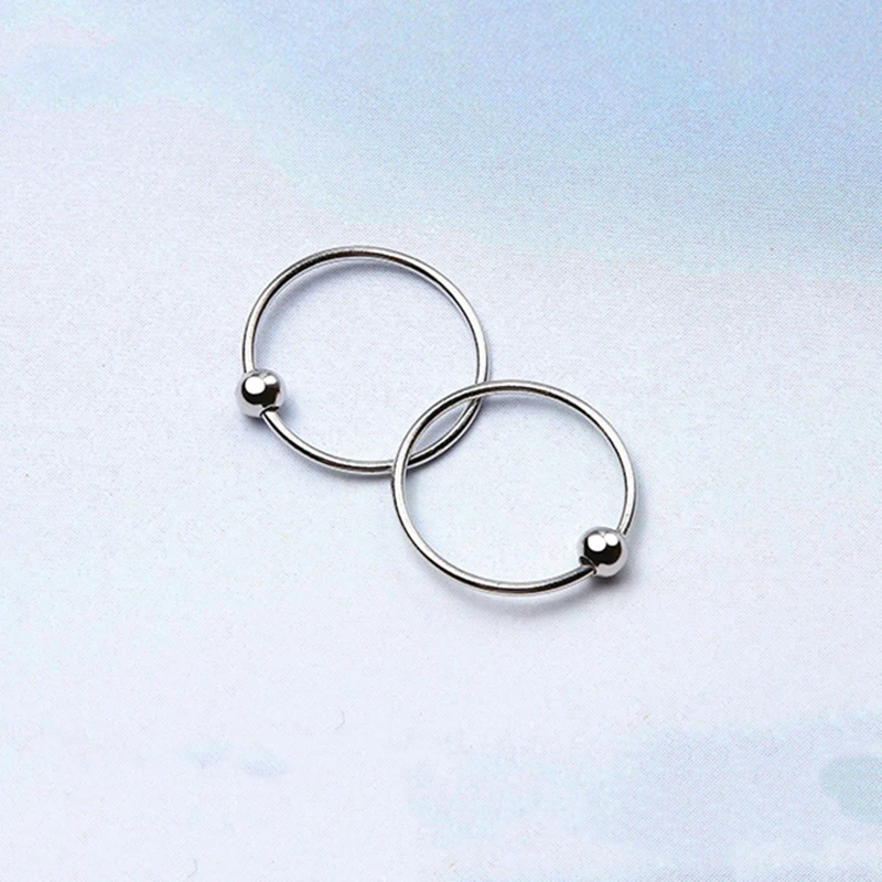 

925 Sterling Silver Old Silver Craftsman Handcrafted Large And Small Transfer Bead Earrings Simple Classic Bead Lady Style