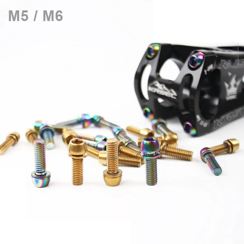 

6Pcs/Boxed Bicycle Handlebar Stem Screws M5/M6*18mm Road MTB Mountain Bike Stainless Steel Bolts Cycling Parts