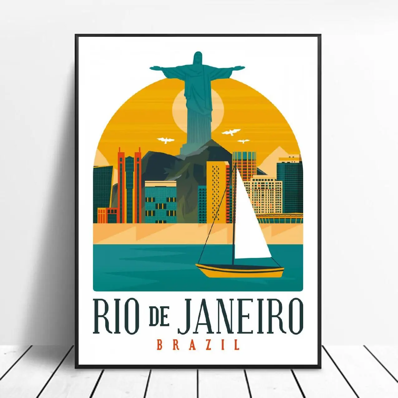 Винтажный настенный ретро постер с рисунком в бразильском стиле Современное