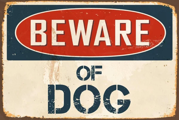 

Beware Of Dog Vintage Aluminum Retro Metal Sign
