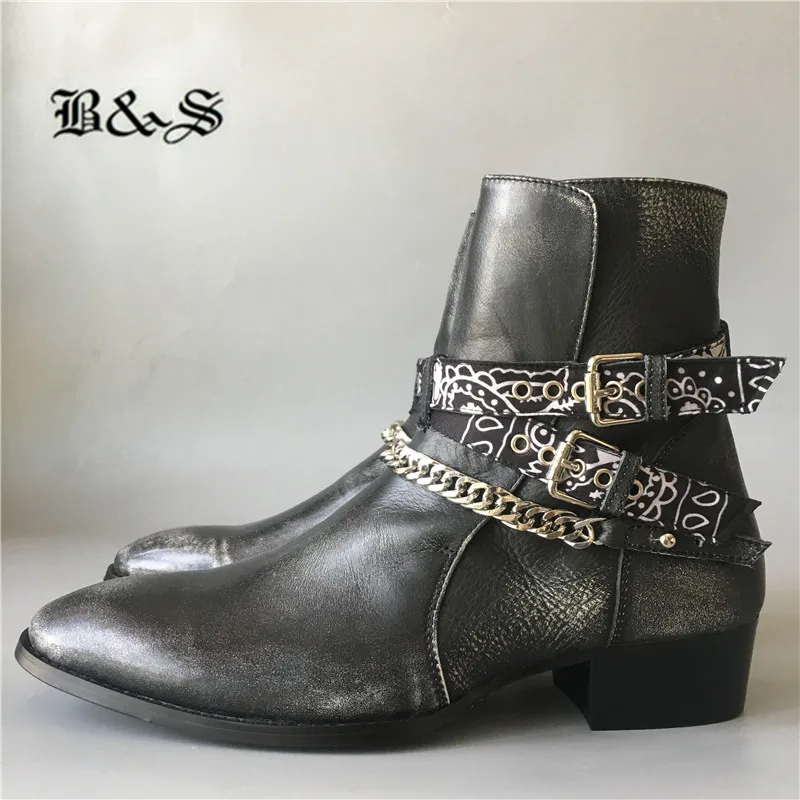 Высококачественный шарф ручной работы с цепочкой и ремешком пряжкой мужские