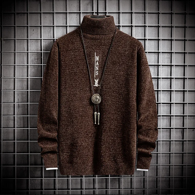 

Свитер мужской с высоким воротом, теплый плотный трикотажный свитер в стиле хип-хоп с оленем, модный Рождественский пуловер для мужчин, зима