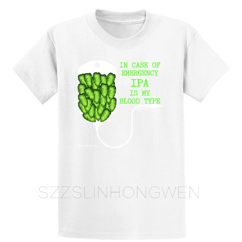 Ipa Is My Blood type крафт пиво забавная футболка юмором печатных формальный весенний круглый воротник с коротким рукавом Винтаж более Размер 5XL рубашка