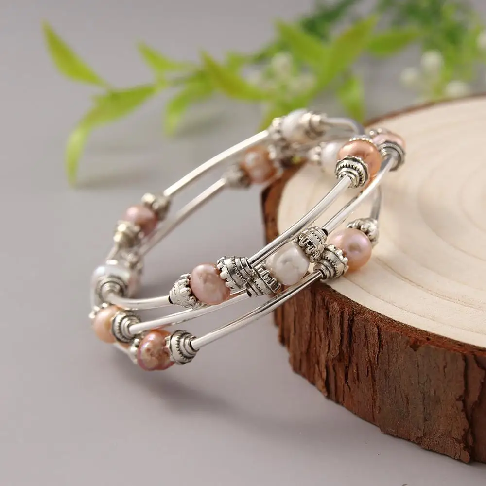 

Очаровательный браслет из натурального пресноводный барочный жемчуг браслета для женщин, праздничный подарок, жемчужные ювелирные издели...