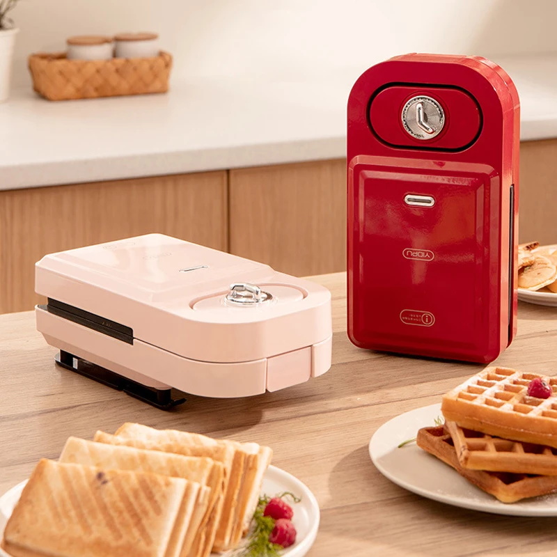 220V Electric Sandwich Maker Waffle Timed Toaster Baking Multifunctional Breakfast Machine takoyaki Pancake Sandwichera | Бытовая