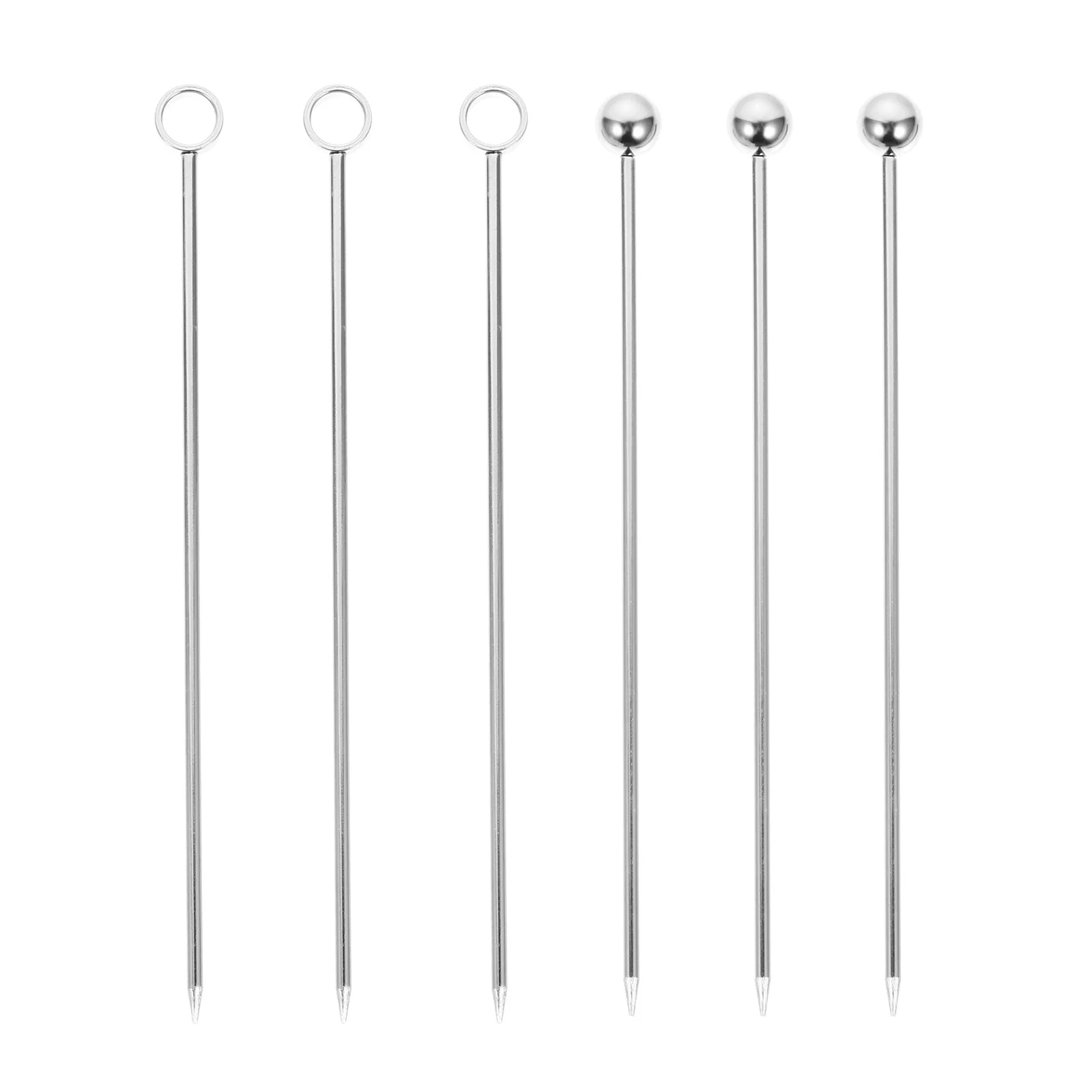 

6Pcs Stainless Steel Cocktail Picks Fruit Cake Dessert Picks Sticks (Silver)