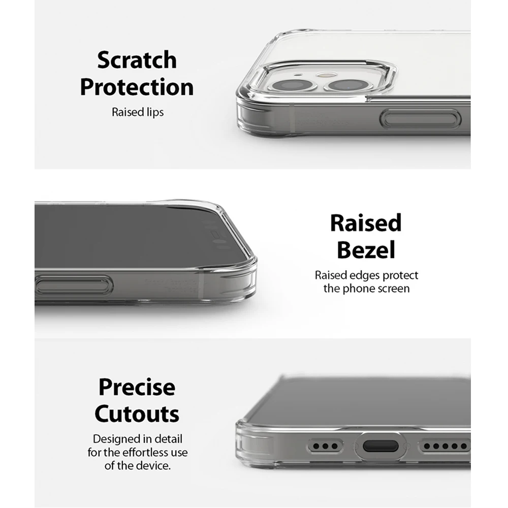 

Ringke Fusion Case for iPhone 12 Pro Clear PC Back and Soft TPU Frame Hybrid Military Drop Protection for iPhone 12 Cove