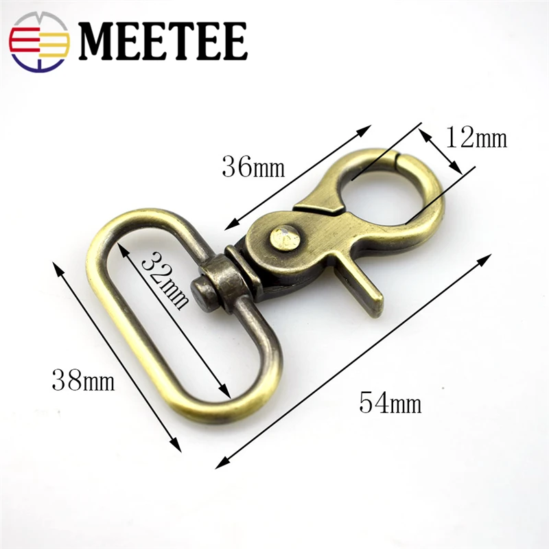 2/10 шт., маленького размера, круглой формы с диаметром 32 мм Meetee металлические пряжки аксессуары сумка Цвета: черный, золотистый, серебристый Бронзовый Собаки Пластиковый чехол с поворотной застежкой карабин сумка Lobster брелки для ключей