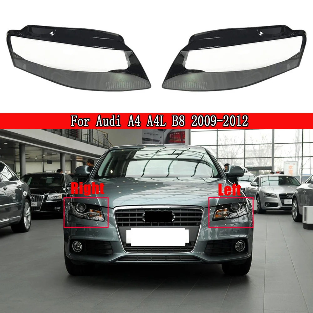 

Car Front Headlight Cover For Audi A4 A4L B8 2009-2012 Auto Headlamp Lampshade Lampcover Head Lamp Light Glass Lens Shell Caps
