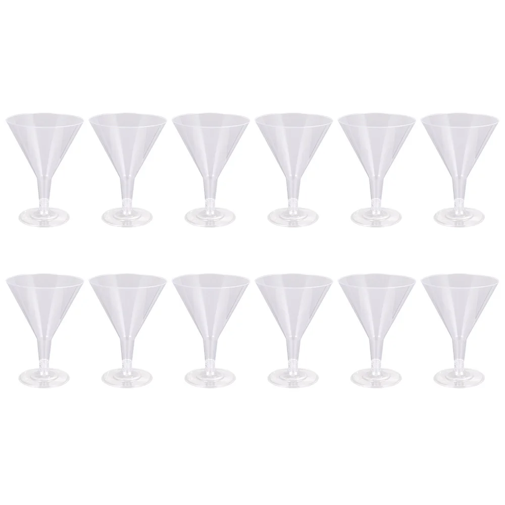 

12pcs Disposable Cocktail Glass Party Champagne Cups Unique Drinking Cups Goblet Party Supplies for Wedding Banquet (60m