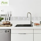 Funlife10x200 см белая гранж Настенная Наклейка s самоклеящаяся Водонепроницаемая виниловая плитка Наклейка Декор для дома кухни ванной настенная рамка