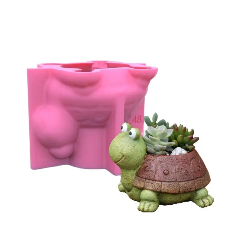 

Baby Turtle Silicone Mold for Handmade Desktop Decoration Gypsum Epoxy Resin Pen Holder Flower Pot Micro-landscape Silicone Mold
