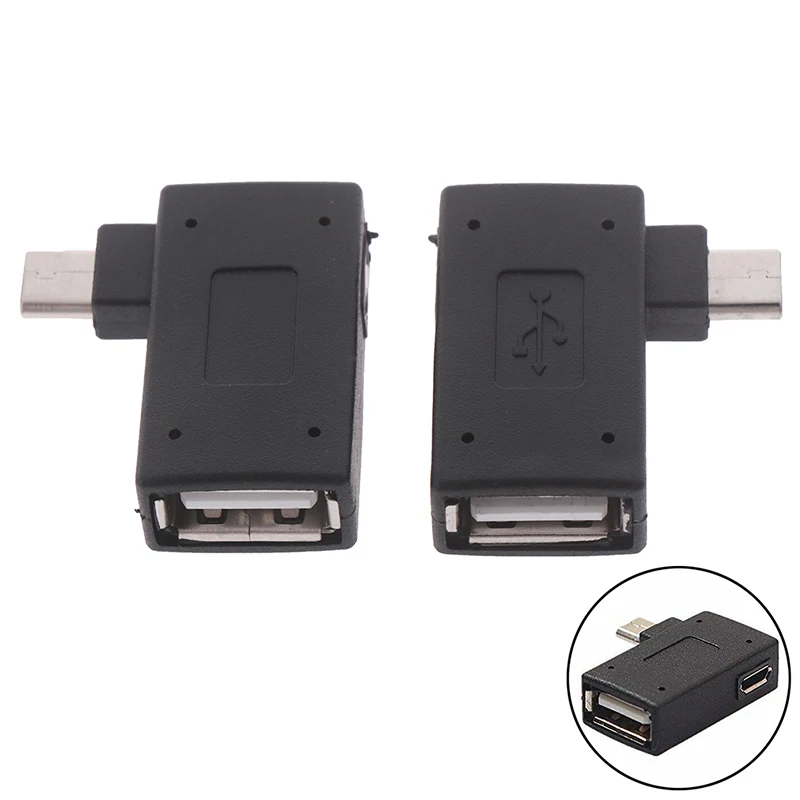 Микро адаптер USB 2 0 мама к папа микро OTG порт питания 90 градусов прямоугольный