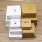 Подарочная коробка ручной работы сделай сам, однотонная бумажная коробка из крафтовой бумаги с окошком для конфет, упаковка для тортов на свадьбу, домашвечерние, 10 шт.