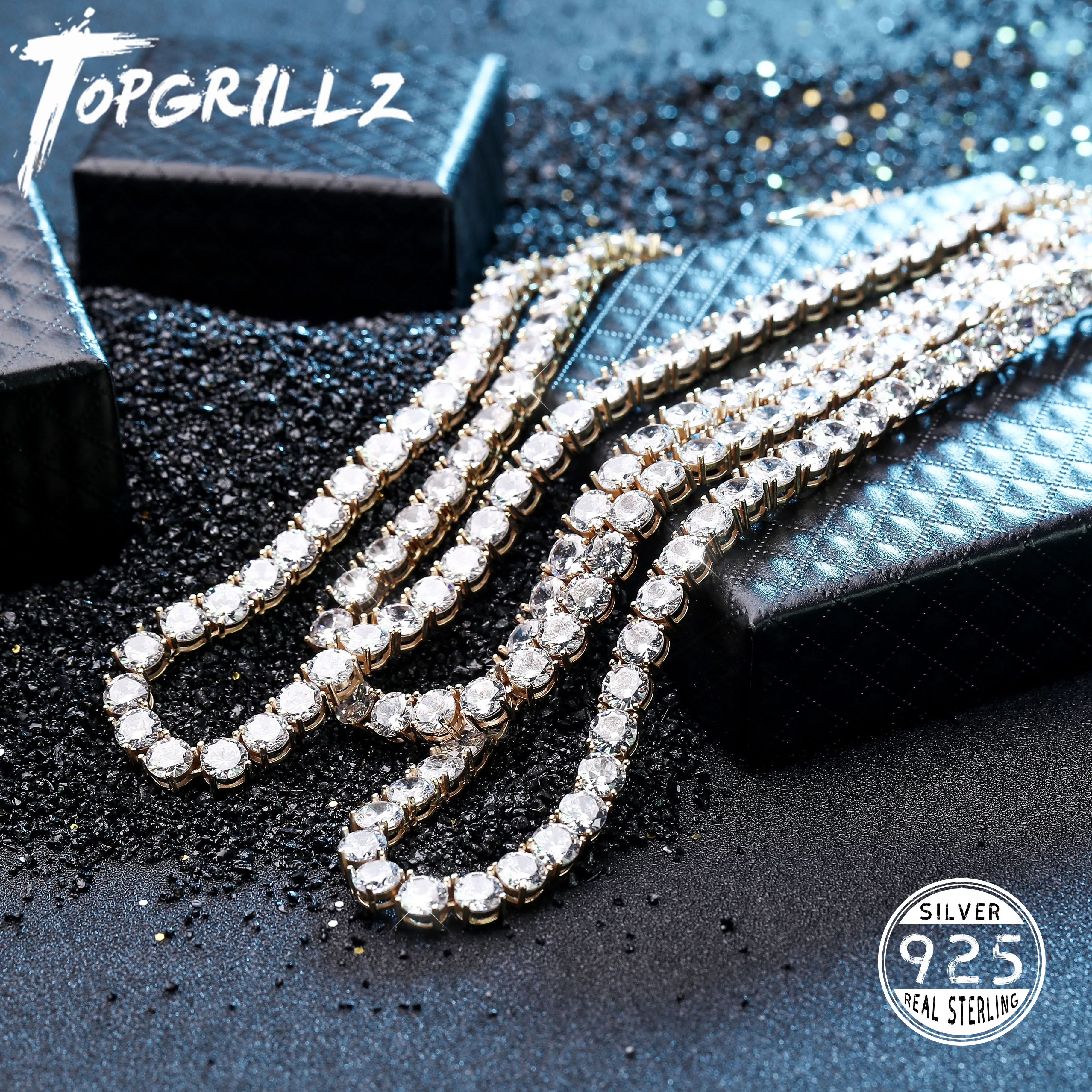 Новый 925 пробы серебро Для Мужчин's Цепочки и ожерелья Мода льдом в стиле хип-хоп