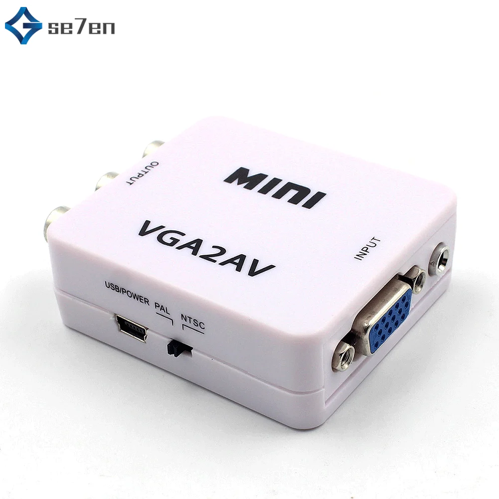 Мини преобразователь видео HD 2AV VGA AV RCA CVBS для видеопреобразователь с 3 5 мм аудио на