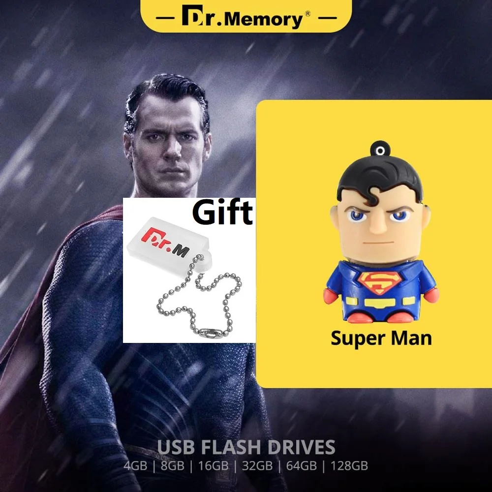 super man Usb флеш-накопитель Бэтмен 32 Гб USB флеш-накопитель Росомаха 16 Гб Флешка 8 ГБ 4 ГБ флеш-карта usb 2,0 64 ГБ USB флешка 128 ГБ Личная авторучка - Цвет: super man