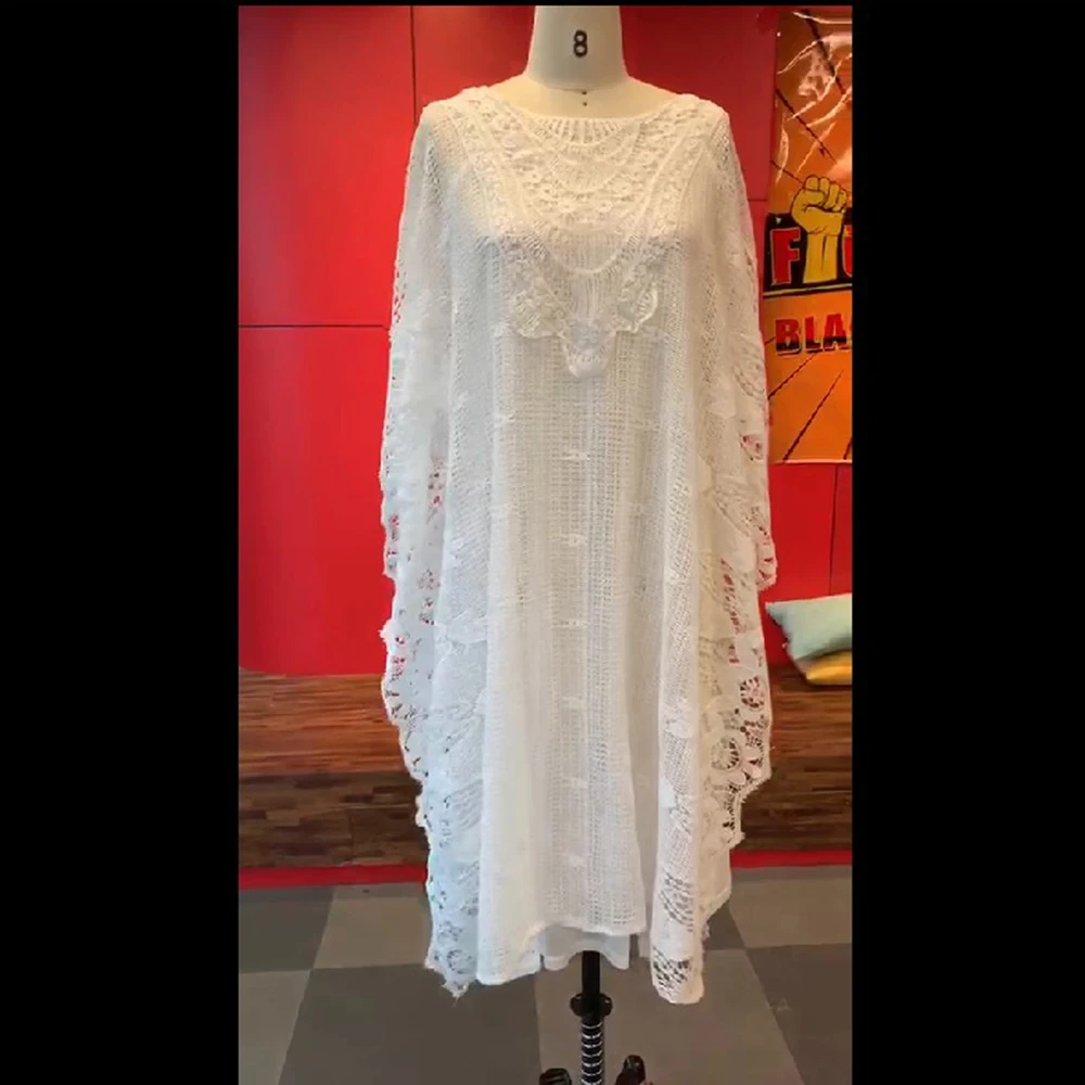 Из двух предметов синий кружевное длинное платье для женщин Boho розовый размера