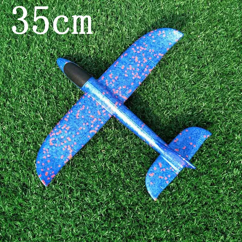 Not Lamp Blue Детские игрушки модель самолета ручной бросок самолета 35 см EPP пена запуск самолета Летающий планер игрушки для игры для детей на открытом воздухе - Цвет: Not Lamp Blue