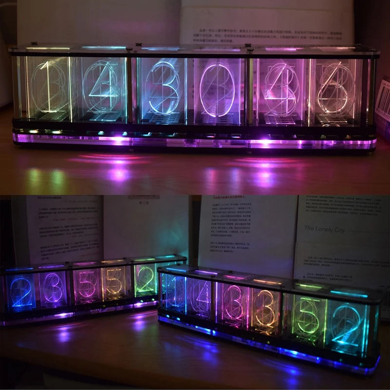 

Time Tube Glow Tube Quasi-glow Tube Clock LED Digital Full Color RGB Night Light Bar Atmosphere Clock Home Decoration Gift