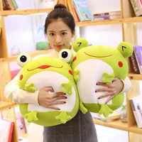 35cm cute expression frog plush toy soft blanket animal frog stuffed doll sofa pillow cushion household items kids best gift