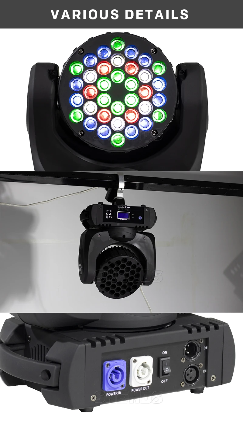 Светодиодный светильник 36x3 Вт с движущейся головкой RGB светодиодный светильник с 9/16 каналами линейного затемнения DMX512 сценический светильник s Профессиональный Сценический и DJ