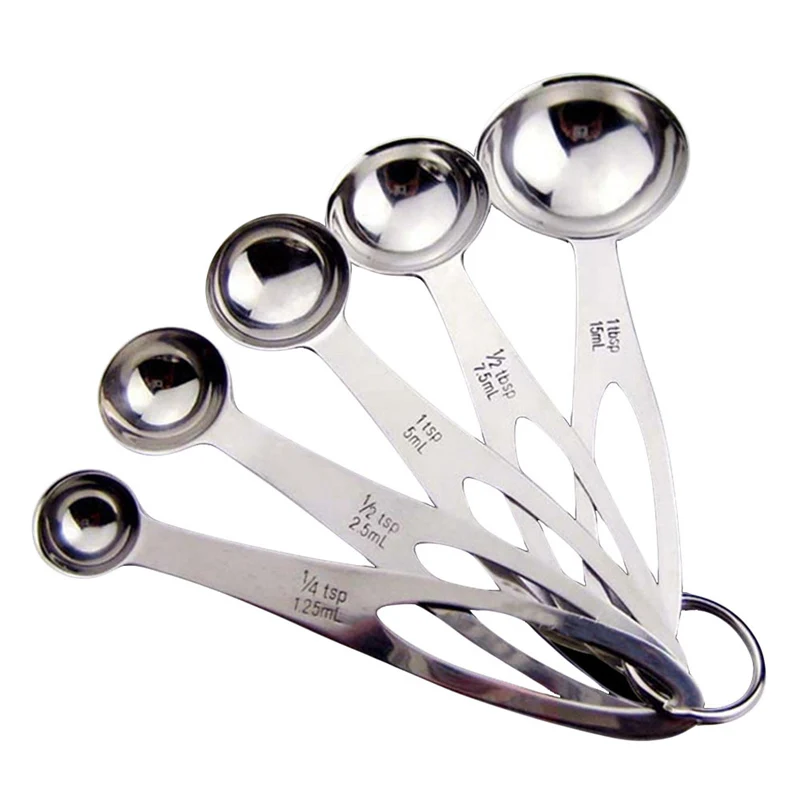 

5pcs/lot stainless steel Collapsible Folding Measuring Cup Spoon Set Folding Measuring Spoons Baking Cooking Tools Set