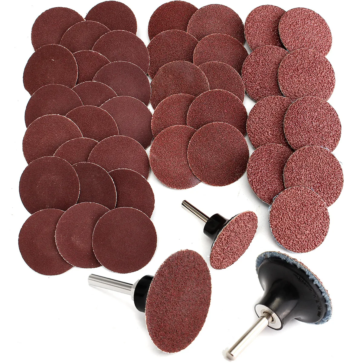 

40/80/120/240 Grits 2" 40+1 Mix Type R Sanding Disc Abrasive Mandrel Lock Sanding Disc For General Polishing Sanding Pad